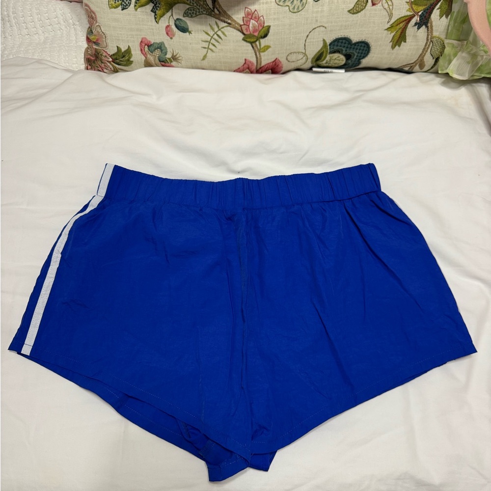 Daily Drills Blue Athletic Shorts with Elastic Waistband